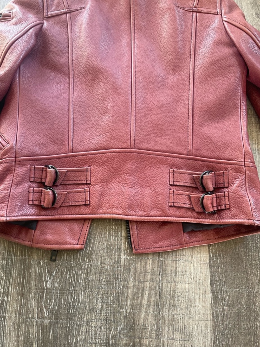 Rag & Bone Leather Minerva Moto Jacket. Double Rider style. Red. Size 2 - Picture 11 of 12